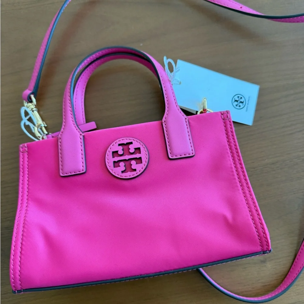 NWT Tory Burch Vibrant Pink Nylon Mini Bag - Picture 1 of 5